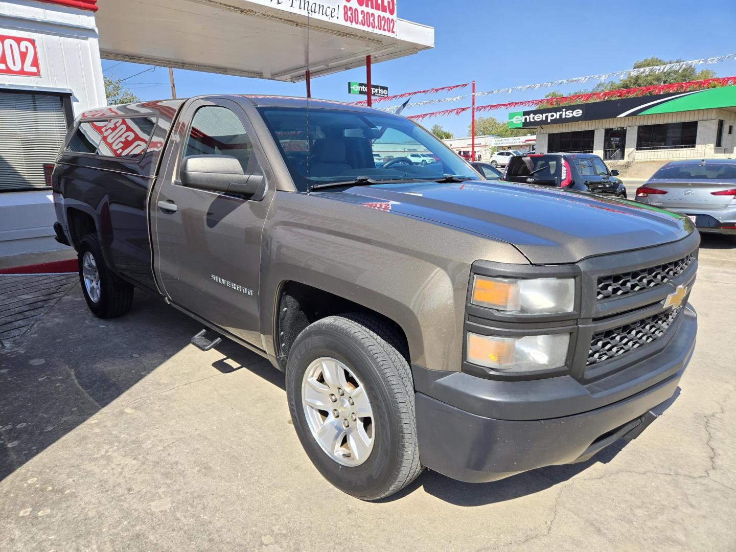 2015 PEWTER Chevrolet Silverado 1500 Work Truck Short Box 2WD (1GCNCPEH7FZ) with an 4.3L V6 OHV 12V engine, 6-Speed Automatic transmission, located at 503 West Court, Seguin, TX, 78155, (830) 379-3373, 29.568621, -97.969803 - 2015 Chevrolet Silverado 1500 Work Truck 2WD with a 4.3L V6 OHV 12V, Automatic, Tilt, Cruise, AM/FM/CD Stereo, Power Windows, Locks and Side Mirrors, Bench Seating, Camper Shell, Automatic Headlights, Alloy Wheels and more!! - Photo#1