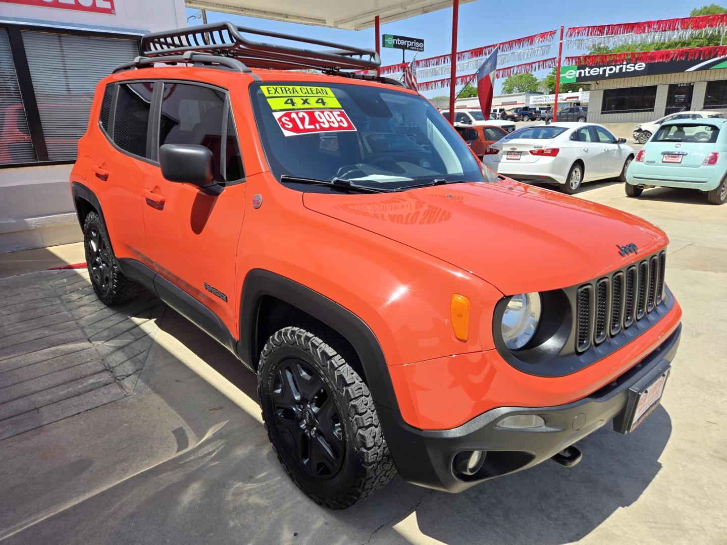 2018 Orange Jeep Renegade Sport 4WD (ZACCJBAB5JP) with an 2.4L L4 DOHC 16V engine, Automatic transmission, located at 503 West Court, Seguin, TX, 78155, (830) 379-3373, 29.568621, -97.969803 - Photo#1