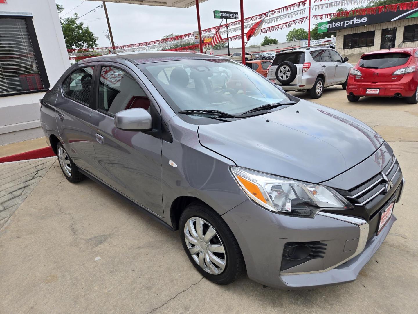 2023 SILVER Mitsubishi Mirage G4 ES (ML32FUFJ9PH) with an 1.2L L3 DOHC engine, CVT transmission, located at 503 West Court, Seguin, TX, 78155, (830) 379-3373, 29.568621, -97.969803 - 2023 Mitsubishi Mirage G4 ES with a 1.2L L3 DOHC, Automatic, Tilt, Cruise, AM/FM Touchscreen Stereo, Power Windows, Locks and Side Mirrors, Bluetooth, Backup Camera and more!! - Photo#1
