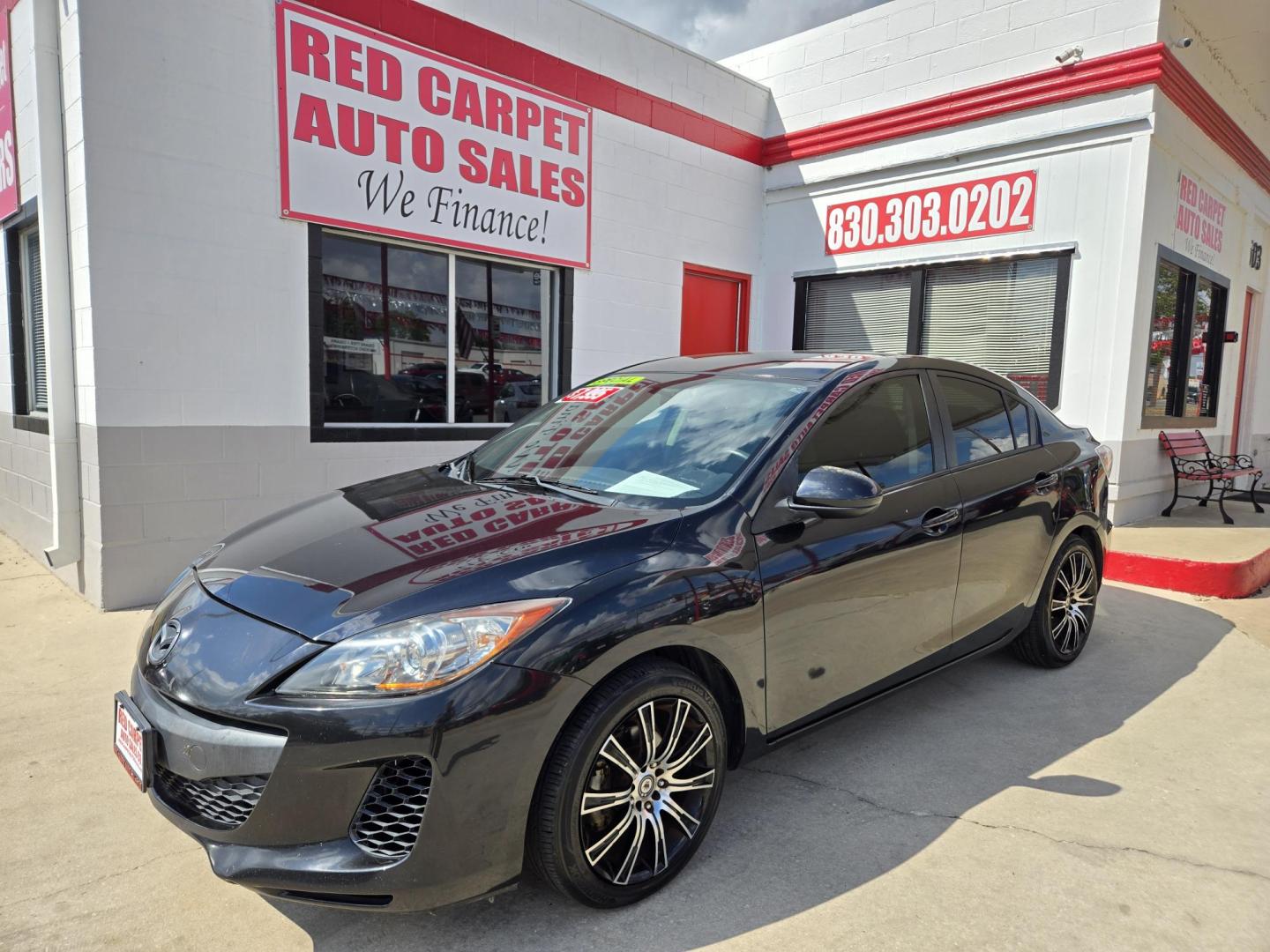 2012 Black Mazda MAZDA3 i Sport 4-Door (JM1BL1UF4C1) with an 2.0L L4 DOHC 16V engine, Manual Transmission transmission, located at 503 West Court, Seguin, TX, 78155, (830) 379-3373, 29.568621, -97.969803 - 2012 Mazda MAZDA3 i Sport 4-Door with a 2.0L L4 DOHC 16V, Standard Transmission, Tilt, AM/FM/CD/AUX Stereo, Power Windows, Locks and Side Mirrors, Tinted Windows, Custom Alloy Wheels, Rear Defroster and more!! - Photo#0
