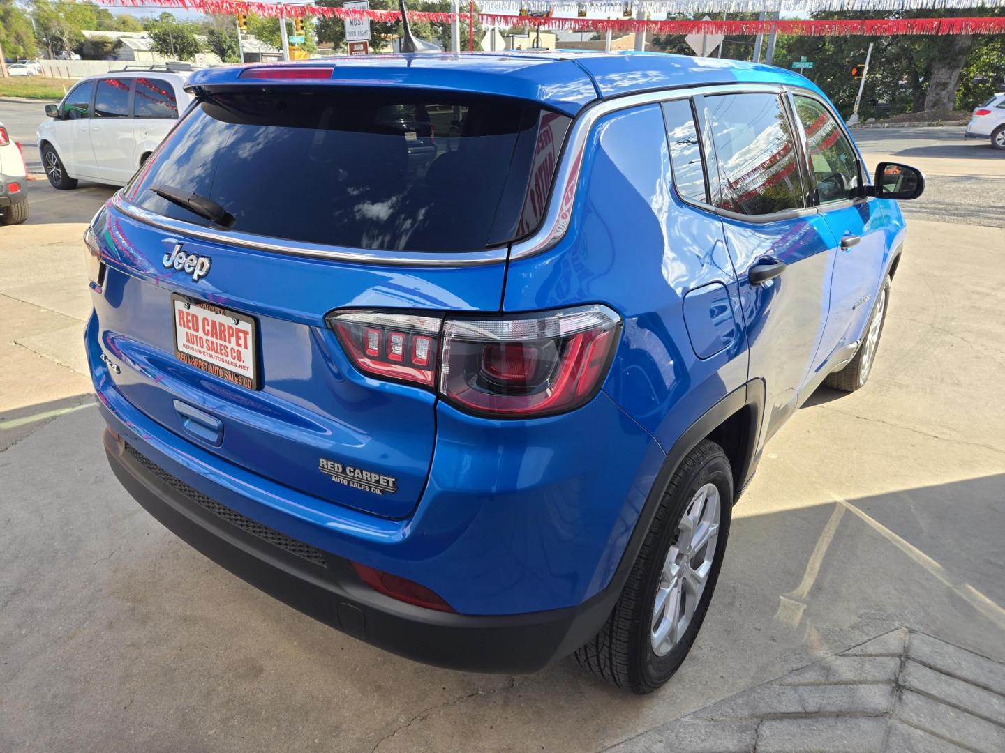 2024 Blue Jeep Compass Sport (3C4NJDANXRT) with an 2.0L L4 DOHC 16V TURBO engine, 9A transmission, located at 503 West Court, Seguin, TX, 78155, (830) 379-3373, 29.568621, -97.969803 - 2024 Jeep Compass Sport with a 2.0L L4 DOHC 16V TURBO, Automatic, Tilt, Cruise, AM/FM Touchscreen Stereo, Power Windows, Locks and Side Mirrors, Bluetooth, Tinted Windows, Automatic Headlights, Alloy Wheels, Backup Camera, Rear Wiper, Rear Defroster and more!! - Photo#2