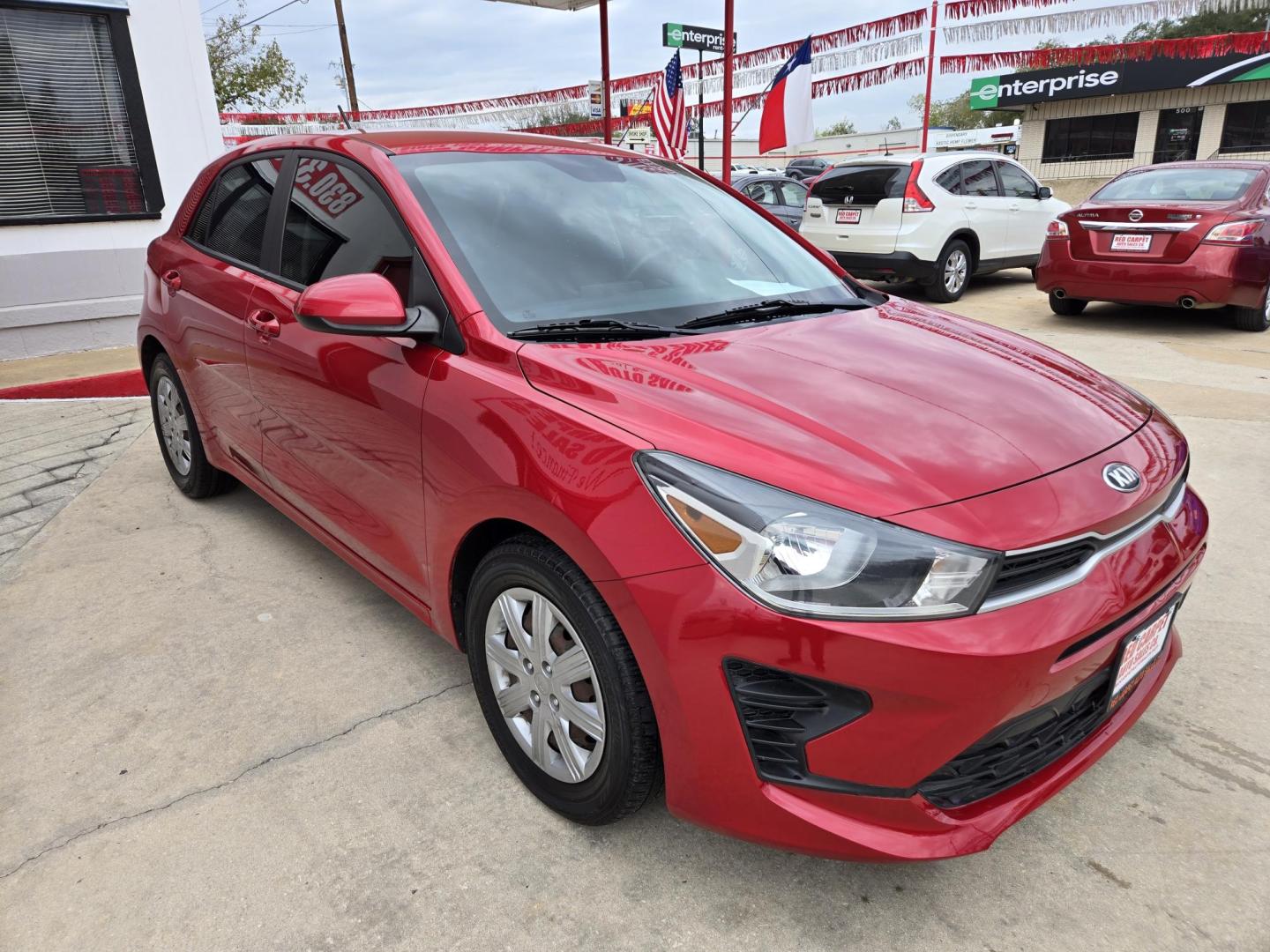 2021 Red Kia Rio5 S (3KPA25AD3ME) with an 1.6L L4 DOHC 16V engine, Automatic transmission, located at 503 West Court, Seguin, TX, 78155, (830) 379-3373, 29.568621, -97.969803 - 2021 Kia Rio5 S with a 1.6L L4 DOHC 16V, Automatic, Tilt, Cruise, AM/FM Touchscreen Stereo, Power Windows, Locks and Side Mirrors, Bluetooth, Tinted Windows, Automatic Headlights, Backup Camera, Rear Defroster and more!! - Photo#1
