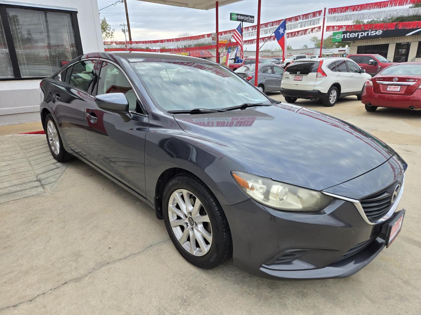 2014 GRAY Mazda Mazda6 i Sport AT (JM1GJ1U62E1) with an 2.5L L4 DOHC 16V engine, 6-Speed Automatic transmission, located at 503 West Court, Seguin, TX, 78155, (830) 379-3373, 29.568621, -97.969803 - Photo#1