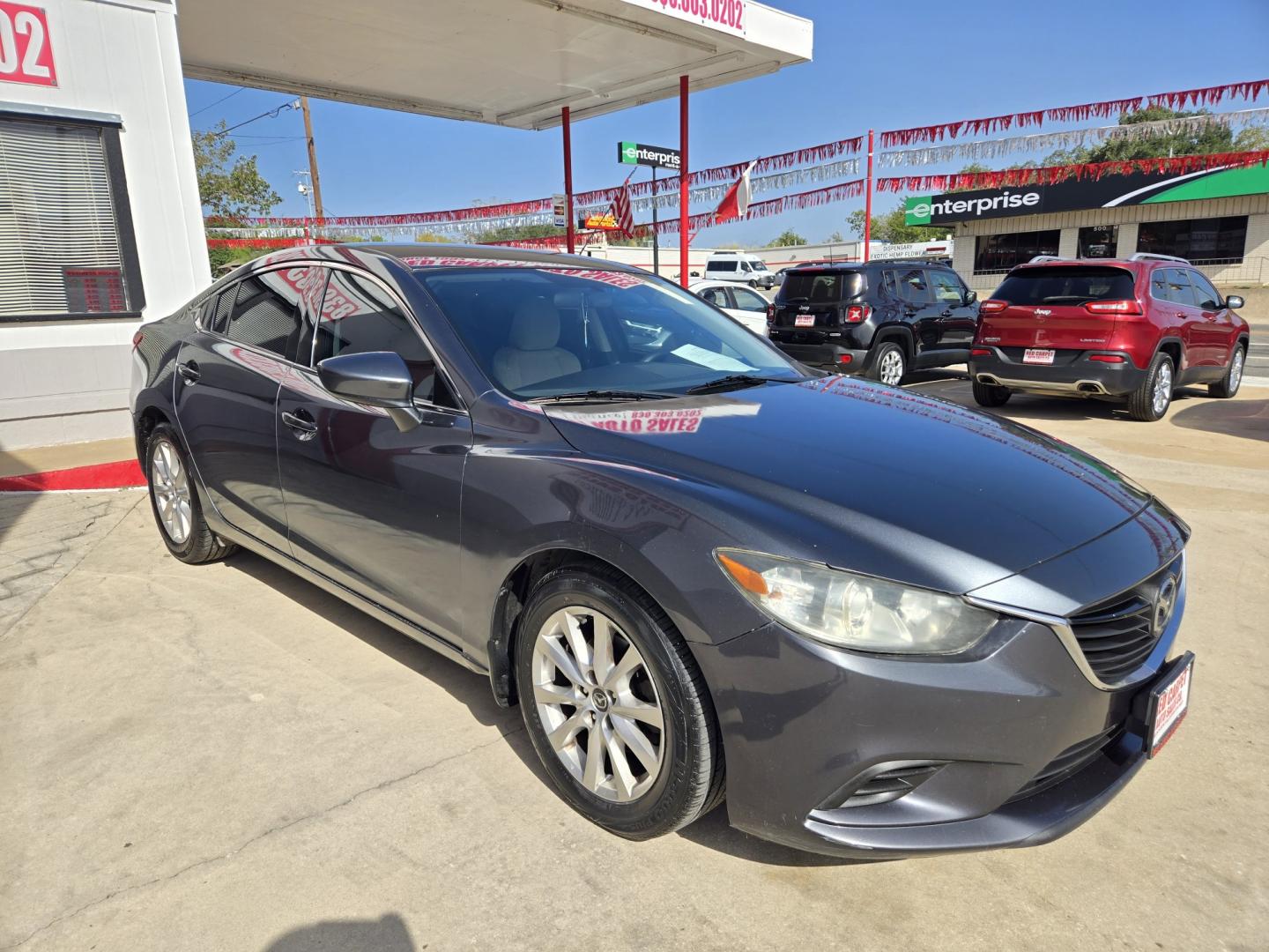 2014 GRAY Mazda Mazda6 i Sport AT (JM1GJ1U62E1) with an 2.5L L4 DOHC 16V engine, 6-Speed Automatic transmission, located at 503 West Court, Seguin, TX, 78155, (830) 379-3373, 29.568621, -97.969803 - 2014 Mazda Mazda6 i Sport AT with a 2.5L L4 DOHC 16V, Automatic, Tilt, Cruise, AM/FM/CD Touchscreen Stereo, Power Windows, Locks and Side Mirrors, Bluetooth, Backup Camera, Alloy Wheels, Rear Defroster and more!!- Photo#1