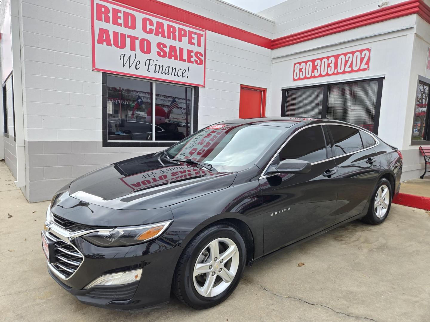 2021 Black Chevrolet Malibu LS (1G1ZB5ST7MF) with an 1.5L L4 DOHC 16V engine, 6A transmission, located at 503 West Court, Seguin, TX, 78155, (830) 379-3373, 29.568621, -97.969803 - Photo#0