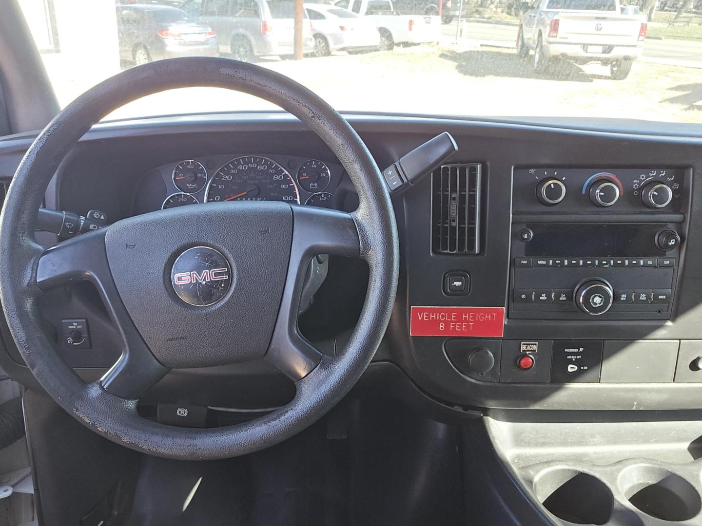 2015 WHITE GMC Savana G2500 Cargo (1GTW7FCB3F1) with an 6.0L V8 OHV 16V FFV engine, 6A transmission, located at 503 West Court, Seguin, TX, 78155, (830) 379-3373, 29.568621, -97.969803 - 2015 GMC SAVANA 2500 with a 6.0L V8 OHV 16V FFV, Automatic, Tilt, AM/FM/AUX Stereo, Power Windows, Automatic Headlights, Cage Divider, Rear Shelving, Backup Camera, Ladder Rack and more!! - Photo#5