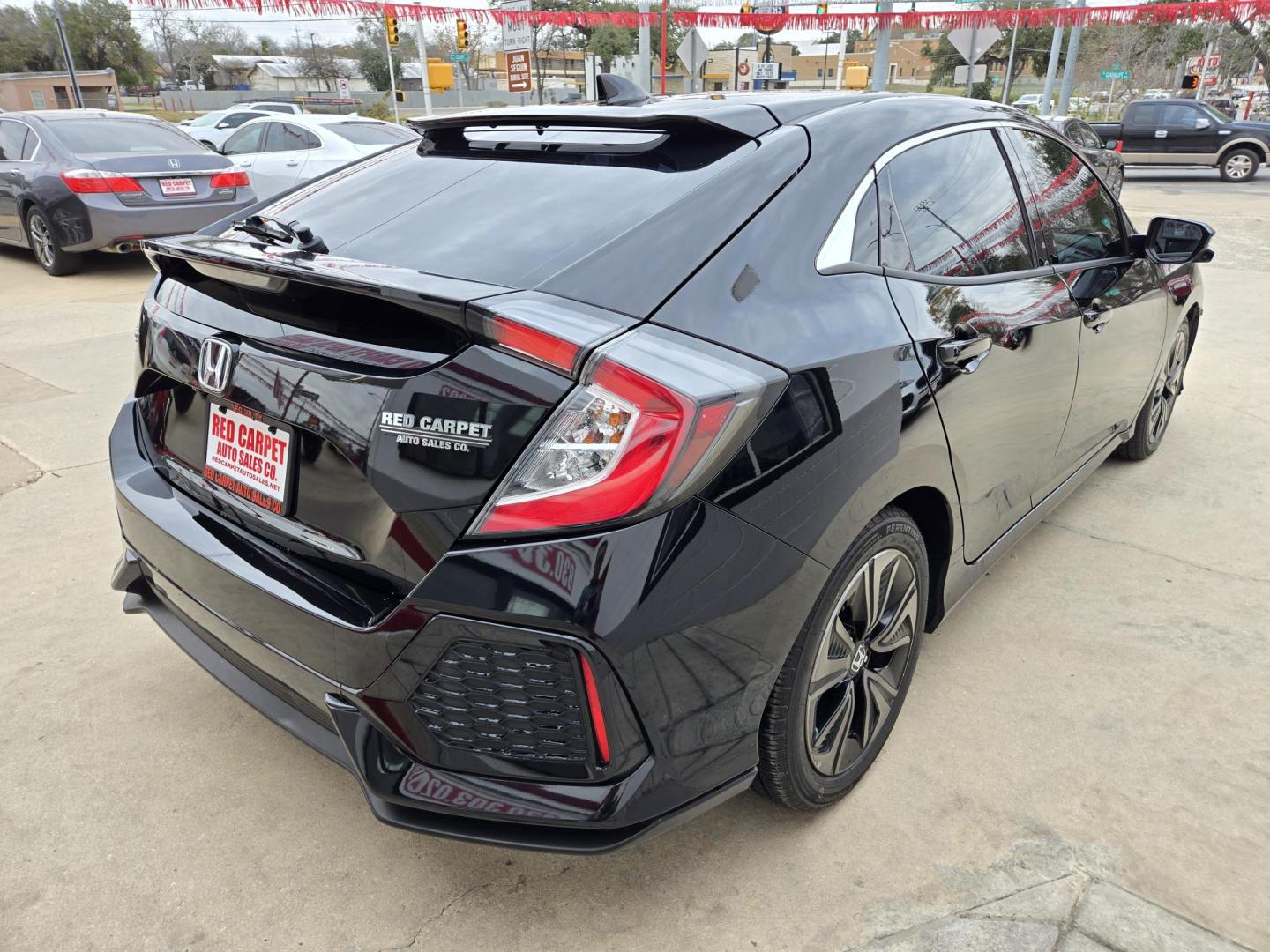 2018 Black Honda Civic EX (SHHFK7H57JU) with an 2.0L L4 DOHC 16V TURBO engine, Automatic transmission, located at 503 West Court, Seguin, TX, 78155, (830) 379-3373, 29.568621, -97.969803 - 2018 Honda Civic EX with a 2.0L L4 DOHC 16V TURBO, Automatic, Tilt, Cruise, AM/FM Touchscreen Stereo, Power Windows, Locks and Side Mirrors, Bluetooth, Tinted Windows, Power Sunroof, Heated Seats, Backup Camera, Alloy Wheels, Rear Wiper, Rear Defroster and more!! - Photo#2