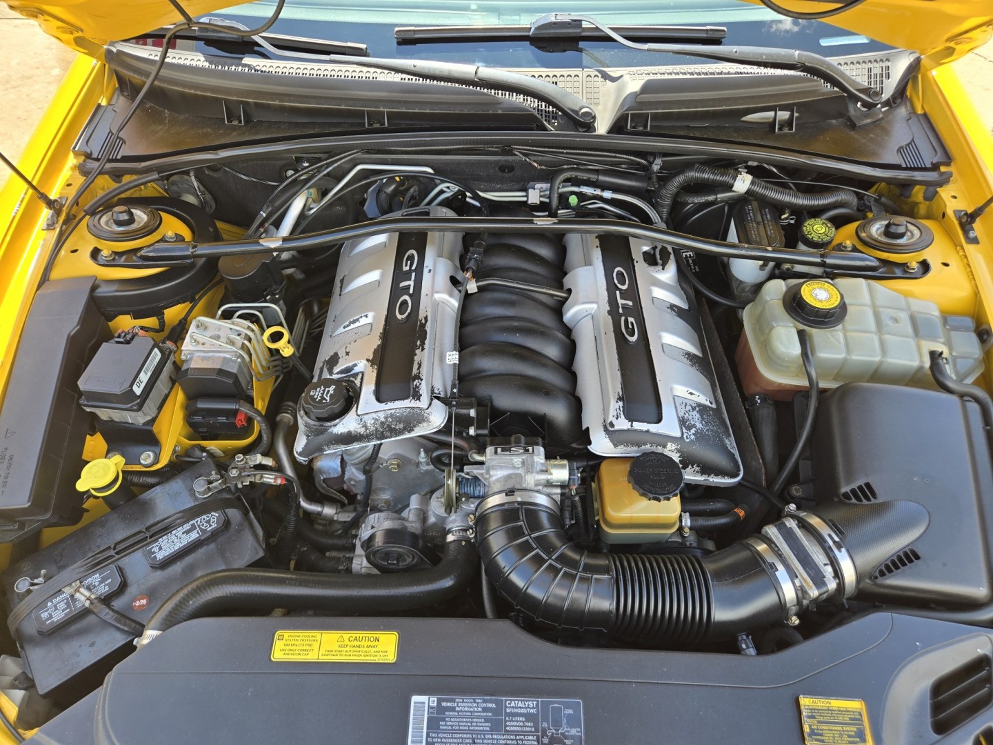 2004 YELLOW Pontiac GTO Coupe (6G2VX12GX4L) with an 5.7L V8 OHV 16V engine, Manual Transmission transmission, located at 503 West Court, Seguin, TX, 78155, (830) 379-3373, 29.568621, -97.969803 - 2004 Pontiac GTO Coupe with a 5.7L V8 OHV 16V, Standard Transmission, Tilt, AM/FM/6 Disc CD Stereo System, Power Windows, Locks and Seat, Leather Seating, Automatic Headlights, Rear Defroster and more!! - Photo#8