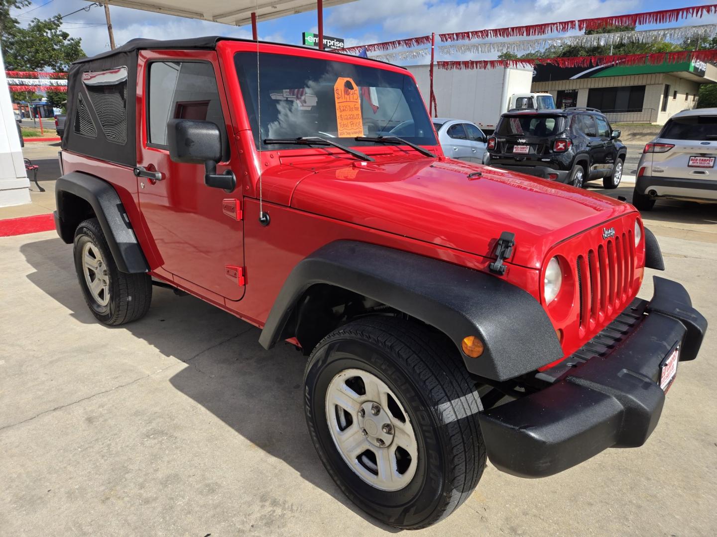 2007 RED Jeep Wrangler X (1J4FA24107L) with an 3.8L V6 OHV 12V engine, Automatic transmission, located at 503 West Court, Seguin, TX, 78155, (830) 379-3373, 29.568621, -97.969803- Photo#1