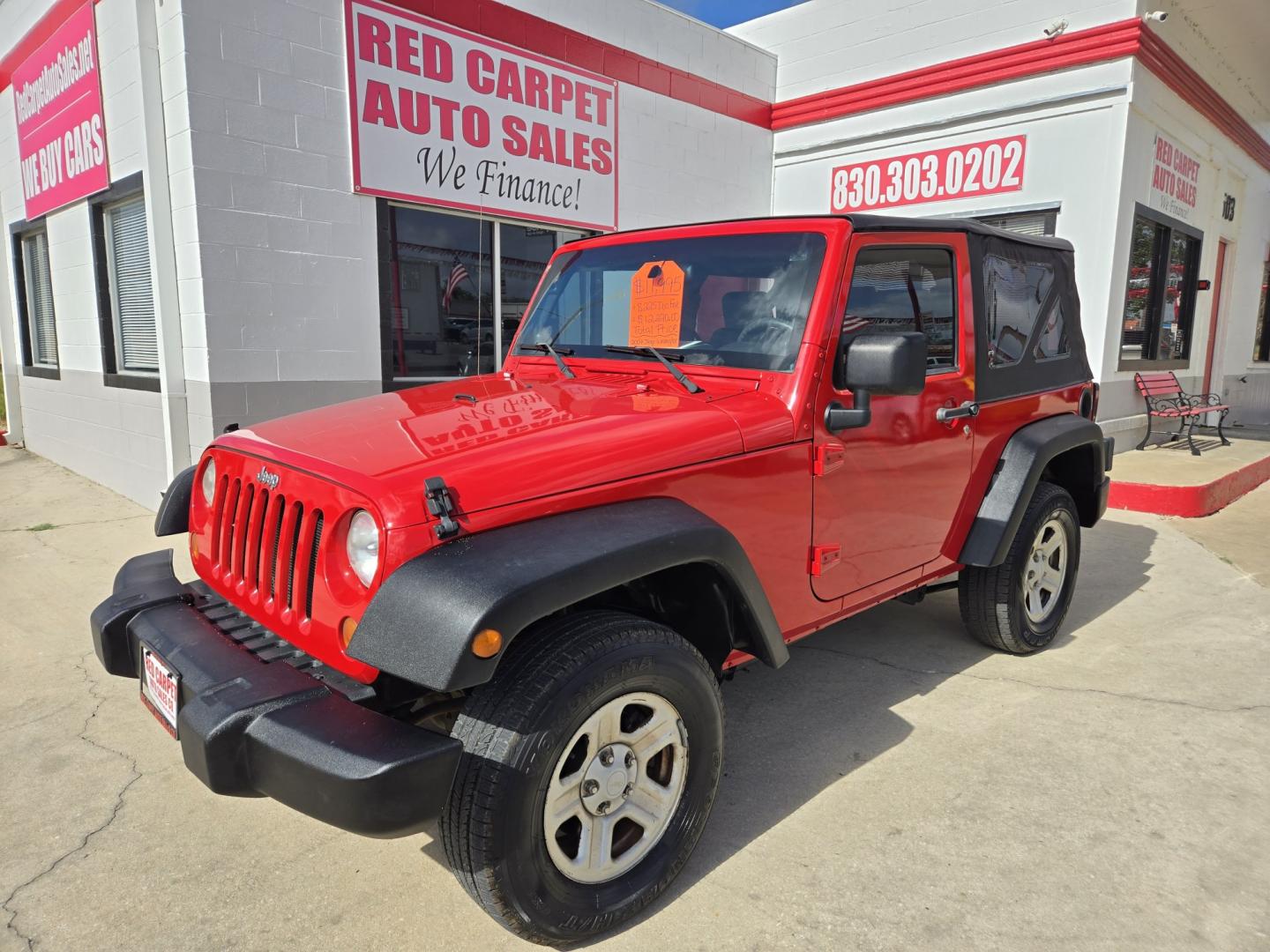 2007 RED Jeep Wrangler X (1J4FA24107L) with an 3.8L V6 OHV 12V engine, Automatic transmission, located at 503 West Court, Seguin, TX, 78155, (830) 379-3373, 29.568621, -97.969803- Photo#0
