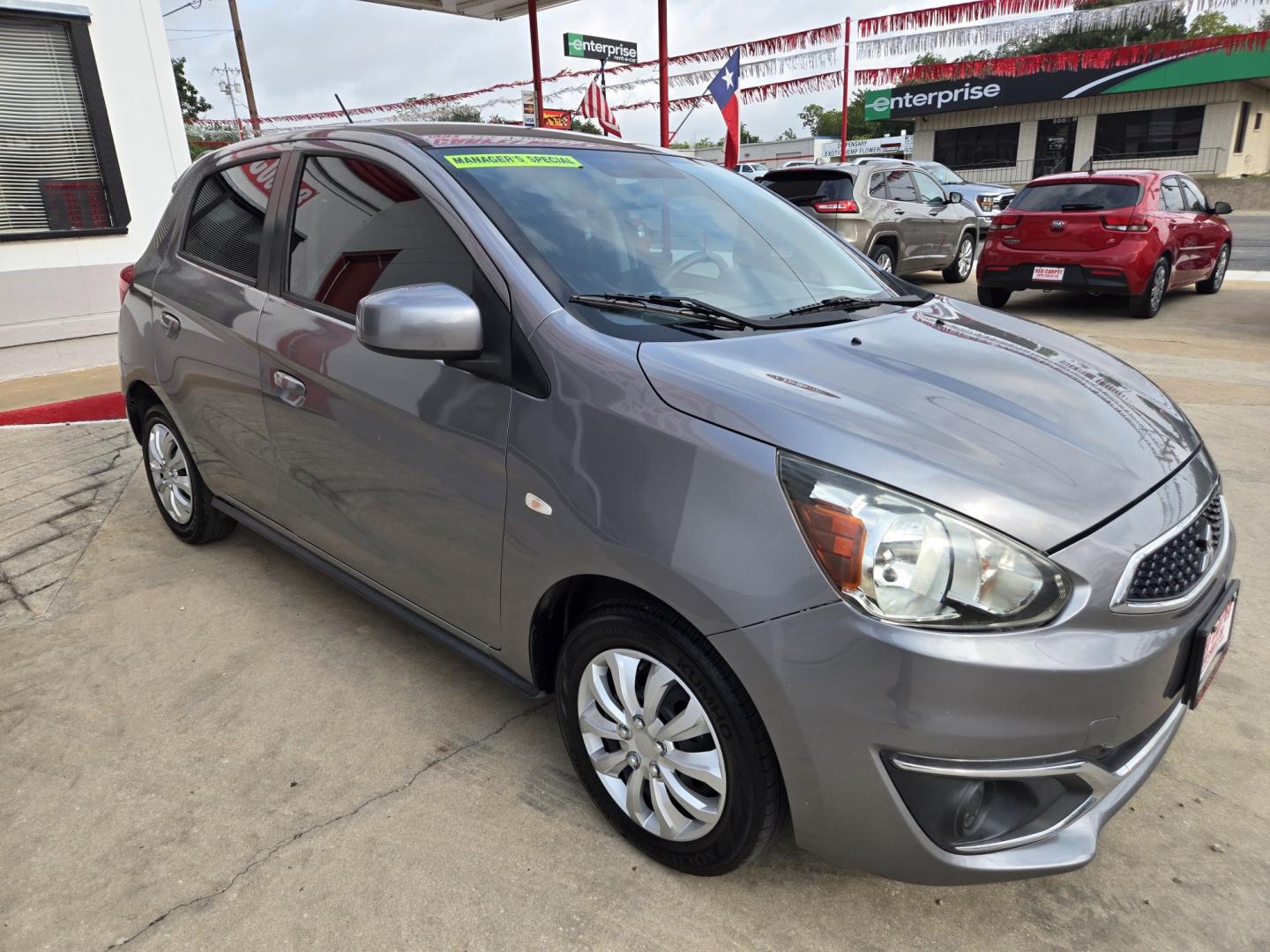 2020 GRAY Mitsubishi Mirage ES 5M (ML32A3HJXLH) with an 1.2L L3 DOHC engine, Automatic transmission, located at 503 West Court, Seguin, TX, 78155, (830) 379-3373, 29.568621, -97.969803 - 2020 Mitsubishi Mirage ES with a 1.2L L3 DOHC, Automatic, Tilt, Cruise, AM/FM Touchscreen Stereo, Power Windows, Locks and Side Mirrors, Bluetooth, Tinted Windows, Rear Wiper, Rear Defrosters and more!!- Photo#1