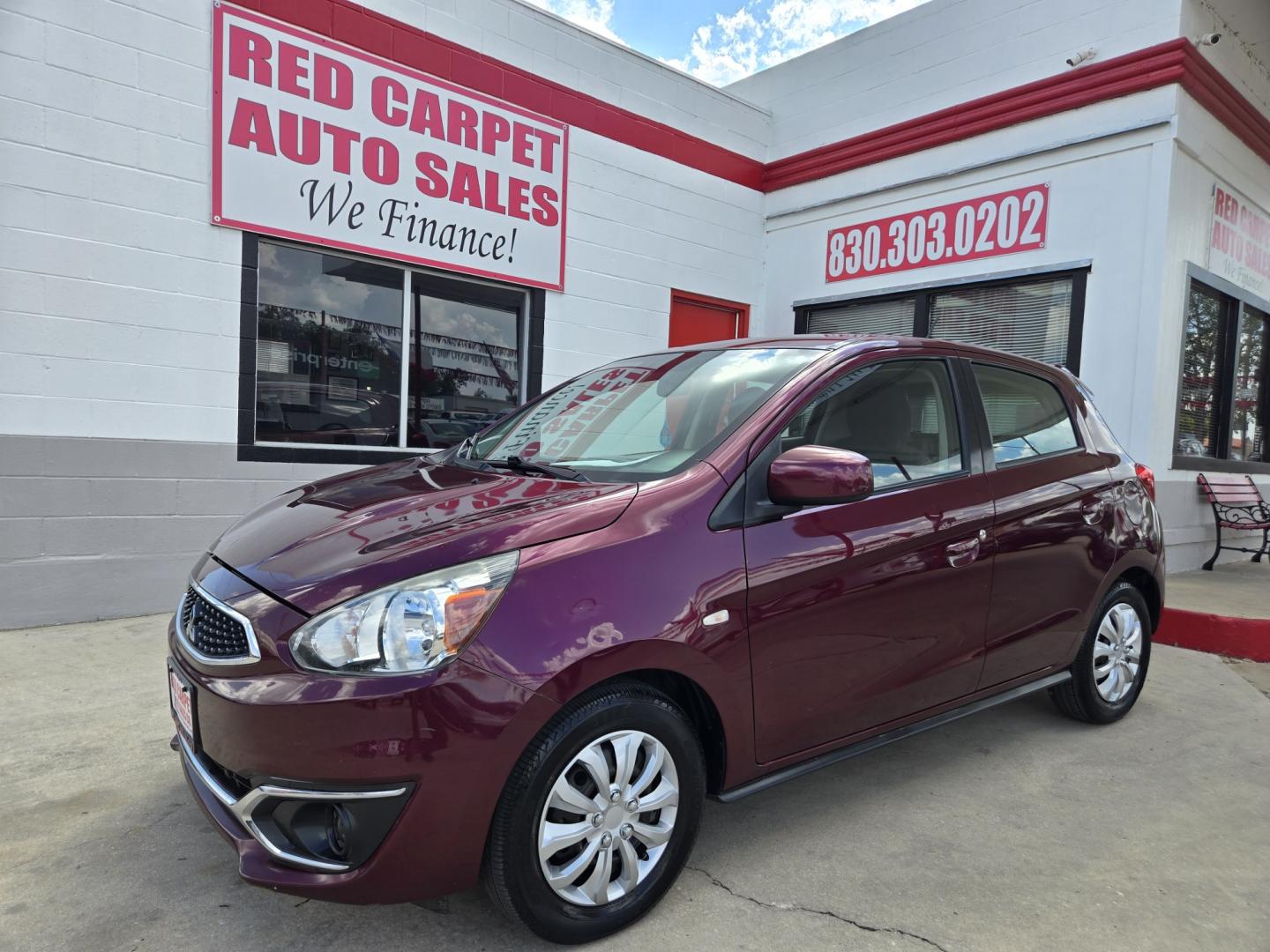 2020 Maroon Mitsubishi Mirage ES 5M (ML32A3HJ6LH) with an 1.2L L3 DOHC engine, Automatic transmission, located at 503 West Court, Seguin, TX, 78155, (830) 379-3373, 29.568621, -97.969803 - 2020 Mitsubishi Mirage ES with a 1.2L L3 DOHC, Automatic, Tilt, Cruise, AM/FM Touchscreen Stereo, Power Windows, Locks and Side Mirrors, Bluetooth, Backup Camera, Rear Wiper, Rear Defroster and more!!- Photo#0