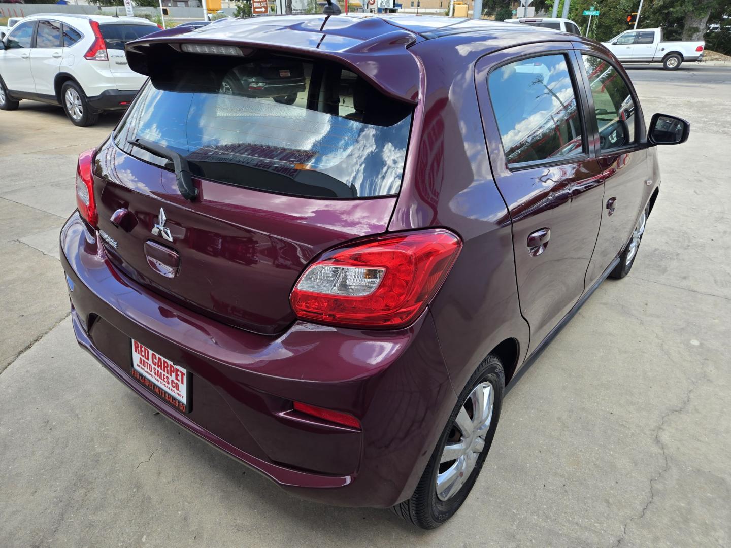 2020 Maroon Mitsubishi Mirage ES 5M (ML32A3HJ6LH) with an 1.2L L3 DOHC engine, Automatic transmission, located at 503 West Court, Seguin, TX, 78155, (830) 379-3373, 29.568621, -97.969803 - 2020 Mitsubishi Mirage ES with a 1.2L L3 DOHC, Automatic, Tilt, Cruise, AM/FM Touchscreen Stereo, Power Windows, Locks and Side Mirrors, Bluetooth, Backup Camera, Rear Wiper, Rear Defroster and more!!- Photo#2
