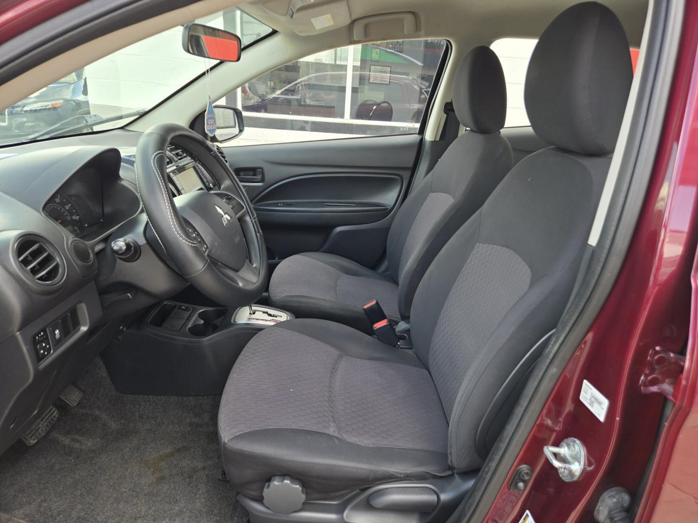2020 Maroon Mitsubishi Mirage ES 5M (ML32A3HJ6LH) with an 1.2L L3 DOHC engine, Automatic transmission, located at 503 West Court, Seguin, TX, 78155, (830) 379-3373, 29.568621, -97.969803 - 2020 Mitsubishi Mirage ES with a 1.2L L3 DOHC, Automatic, Tilt, Cruise, AM/FM Touchscreen Stereo, Power Windows, Locks and Side Mirrors, Bluetooth, Backup Camera, Rear Wiper, Rear Defroster and more!!- Photo#4