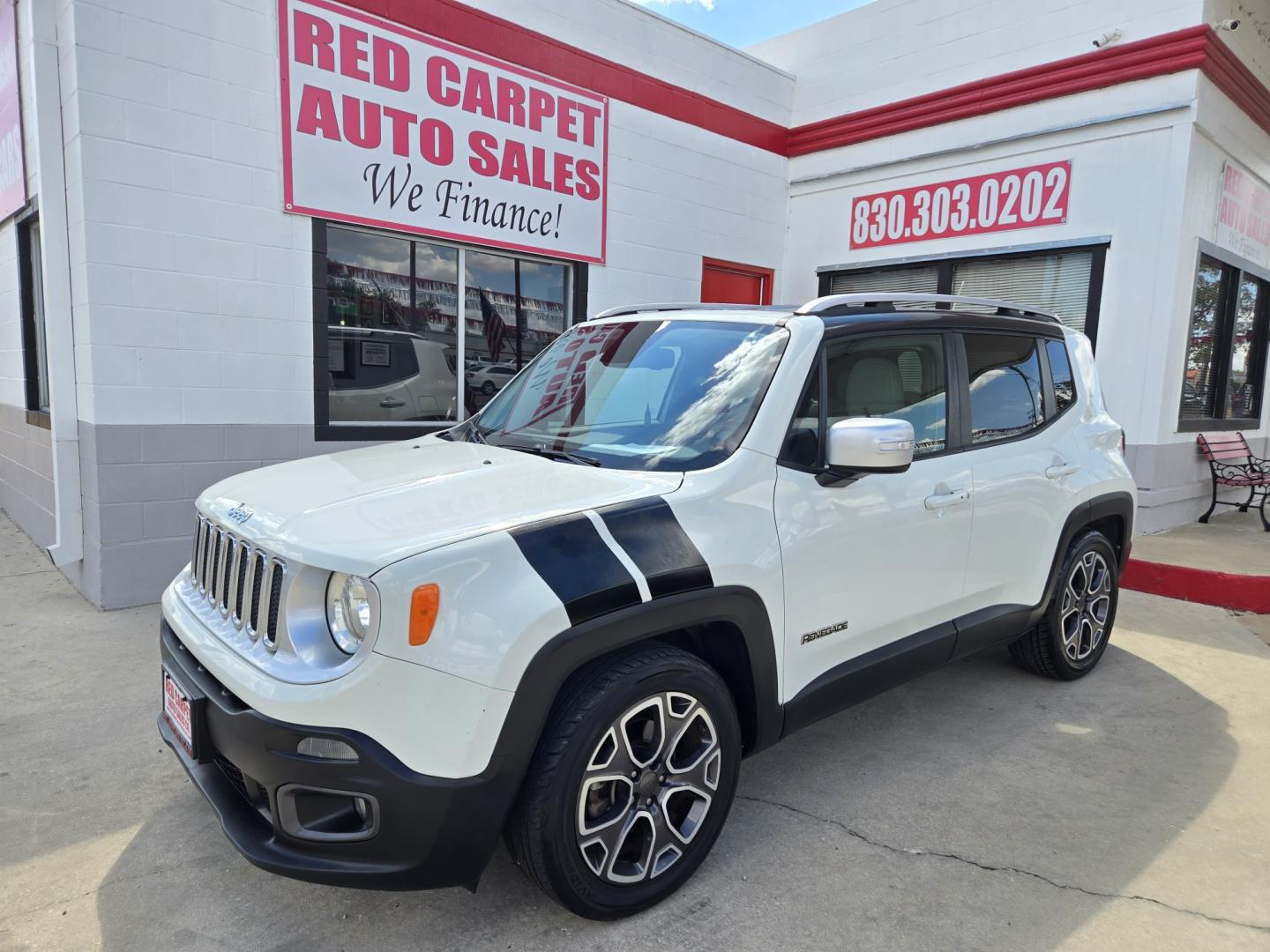 2016 WHITE Jeep Renegade Limited FWD (ZACCJADTXGP) with an 2.4L L4 DOHC 16V engine, 9A transmission, located at 503 West Court, Seguin, TX, 78155, (830) 379-3373, 29.568621, -97.969803- Photo#0